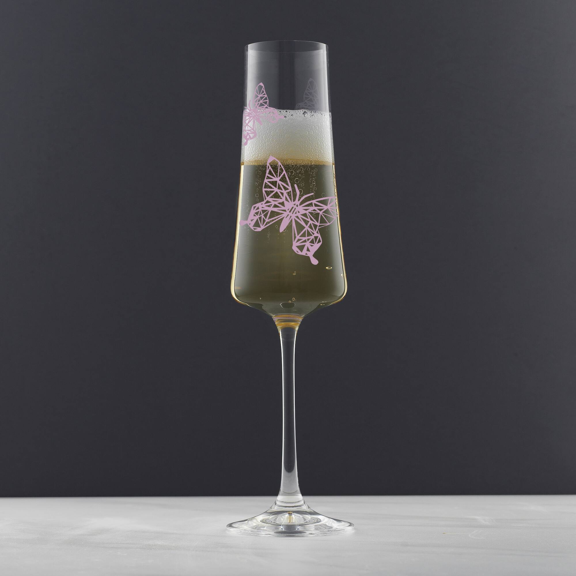 JoyJolt® 10oz. Meadow Butterfly Crystal Champagne Flute Set, 2ct.